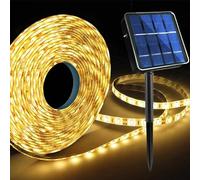 KINGCOO - Cinta LED solar exterior, 3 m, 90 LED, impermeable, tiras LED solares, cortable, cadena de luces 8 modos, guirnalda luminosa para casa, jardín, boda, fiesta, Navidad, decoración (blanco