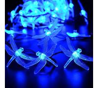 KINGCOO Guirnalda de luces de libélula de 5 m, 20 LED, luces solares decorativas para fiesta de cumpleaños, boda, Navidad, para interior, dormitorio, exterior, hogar, jardín, verano, día de San