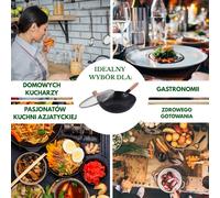 Kinghoff patelnia wok 30cm z pokrywk? stal w?glowa pow?oka marmurko