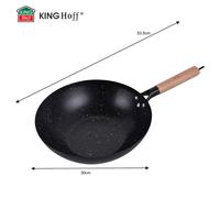 Kinghoff sartén wok antiadherente, 30 cm, acero al carbono, apto para