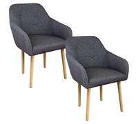 Kingpower 2/4 / 6/8 Set Sillas Comedor Asiento Brazo Sillón Colores Diferentes, Selección:2 sillones - Gris Oscuro