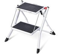 KINGRACK Escalera Escalera, Taburete Plegable de Doble Lado, Escalera portátil de 2 Pasos con asa, Plataforma Grande, Escalera Delgada para el hogar con Milti-fuction WKUK2031