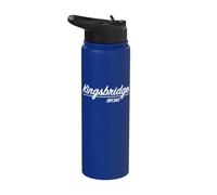 Kingsbridge Neighborhood Bronx NY New York Retro Script Stainless Steel Insulated Water Bottle