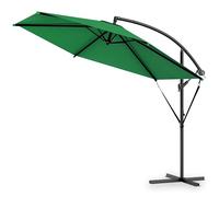 Kingsleeve® Sombrilla de Jardín 330 cm Manivela Inclinable con Soporte Protección UV50+ Parasol Giratorio Funcional Balcón Terraza Verde