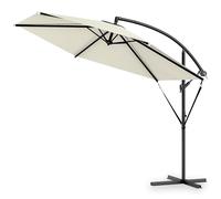 Kingsleeve® Sombrilla de Jardín 330 cm Soporte Manivela Inclinable Protección UV 80+ Repelente al Agua Crema