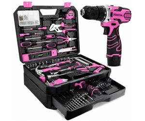 KingTool Juego de herramientas de 276 piezas, kit de herramientas con taladro eléctrico inalámbrico de 12 V, caja de herramientas con cajón, juego de taladros perfecto para propietarios de viviendas