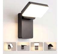 Kingwen Aplique Pared Exterior LED Plegable,40W 3000lm,180° y 360°,IP65 | Aplique exterior LED plegable 180° y giratorio 360°,40W 3000lm,3000K,aluminio IP65 para fachada y terraza