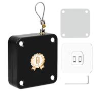 KINHARD Cierrapuertas Automático Negro sin Taladrar, 1200G | Cierra Puertas Automática con Cable 1,2m y Tubo Cobre Anti-Desgaste, Bloqueo Ajustable para Interior, Balcón y Entrada