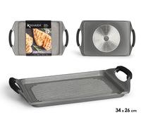 Kinvara Asador Plano de Aluminio Gris-Blanco 34x26cm