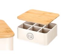 Kinvara Caja 6 Huecos Tapa Bambú Tea Crema