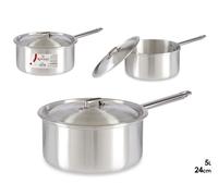Kinvara Cazo de Aluminio con Tapa 24cm Plata