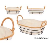 Kinvara Cesta con Asas Metal Ovalada Natural