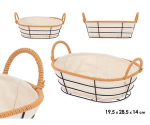Kinvara Cesta con Asas Metal Ovalada Natural