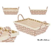 Kinvara Cesta con asas trenzado rectangular Natural