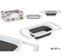 Kinvara Colador Rectangular Ajustable y Plegable Blanco-Gris Pack de 12