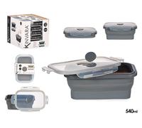 KINVARA Fiambrera de Silicona Rectangular 540ml Antracita