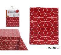 Kinvara Mantel de Loneta Antimanchas Abstract Granate 140x180 cm