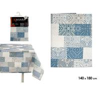 Kinvara Mantel de Loneta Antimanchas Azulejo Azul 140x180cm