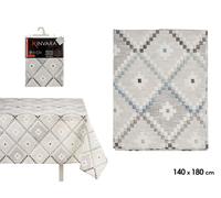 Kinvara Mantel de Loneta Antimanchas con Rombos Azules 140x180cm