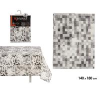 Kinvara Mantel de Loneta Antimanchas Cuadros Gris 140x180cm