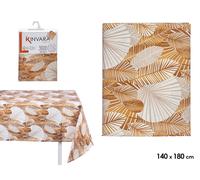 KINVARA Mantel de Loneta Antimanchas Hojas Oro 140x180cm
