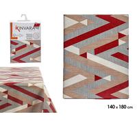Kinvara Mantel de Loneta Antimanchas Rayas Granate y Gris 140x180cm