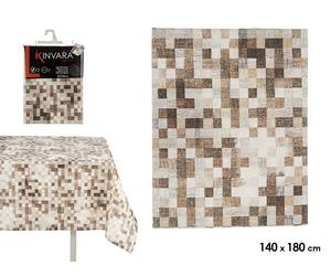 Kinvara Mantel de Loneta Cuadros Beige Antimanchas 140x180cm