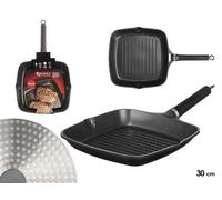 KINVARA Plancha asador 30 cm Negro acabado mármol
