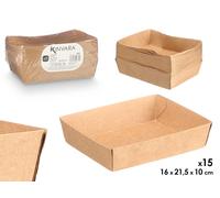 Kinvara Set 24 Bandejas de Servicio Kraft Pequeñas Marrón