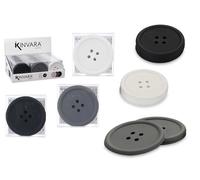 Kinvara Set de 4 Posavasos de Silicona Botón Col Osc