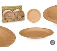 Kinvara Set de 48 Platos Kraft 28 cm Natural