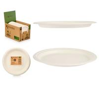 Kinvara Set de 64 Platos Llanos Biodegradables Blanco
