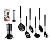 Kinvara Set de 7 Utensilios de Cocina Negro Silver