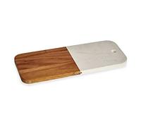 Kinvara Tabla de Cortar Marrón Blanco Madera de Acacia Mármol (18 x 1,5 x 38 cm)