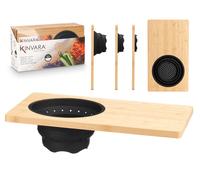 KINVARA Tabla de corte con escurridor Bambú + Silicona (Pack de 6)