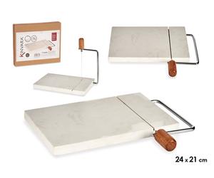 Kinvara Tabla para cortar queso mármol blanco