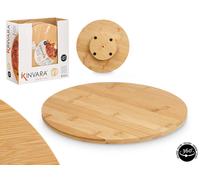 Kinvara Tabla Redonda Giratoria de 30 cm de Bambú y Metal