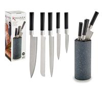 Kinvara Tacoma Set de 5 Cuchillos con Mango Negro Gris