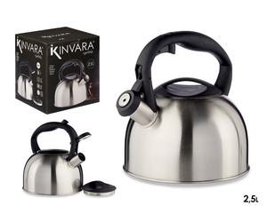 Kinvara Tetera de Acero Inoxidable 2,5L con Asa de Plástico