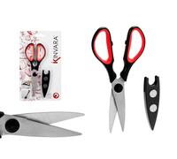 Kinvara Tijera de cocina con protector magnético Negro-Rojo