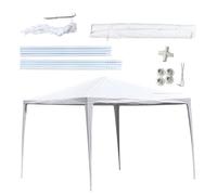 Kinzo Carpa Plegable 3 x 3 Metros, Carpas para Exteriores Impermeable, Toldos Exterior Terraza, Cenadores para Jardín con Cuerdas y Estacas, Altura 2.5 m, Blanco