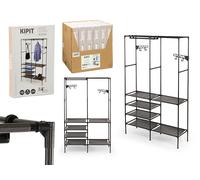 KIPIT Armario Organizador Doble Percha Negro