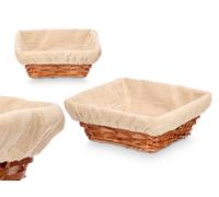 KIPIT Cesta Cuadrada Mimbre Madera Natural