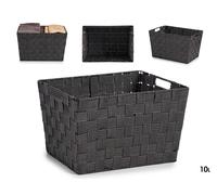KIPIT Cesta de Tela Cónica Rectangular con Asas Grande Negro