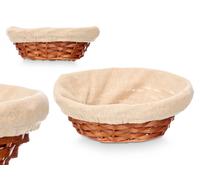 KIPIT Cesta ovalada de mimbre y madera Natural