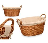 KIPIT Cesto con Asas de Mimbre Ovalado Natural
