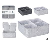 KIPIT Set de 5 Organizadores Surtidos Gris