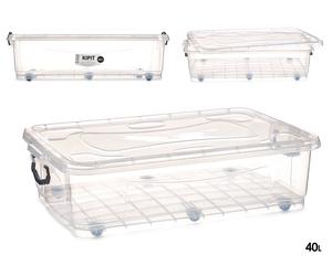 KIPIT Set de 6 Contenedores Bajo Cama Transparentes 40L