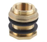 KiraKira Agua de latón para conector de tanque Montaje de mamparo para sistema de tubería de plástico de doble rosca (B)