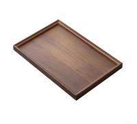 KiraKira Bandeja de madera natural para servir, plato rectangular con mango para pan, pastelería, café, barbacoa, tabla de alimentos resistente para cocina, decoración del hogar, restaurante, marrón